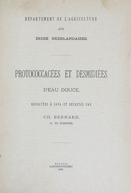 3760
<br/>
Protococcasées et Desmidiés d'eau douce récoltées à Java
<br/>
<em></em>